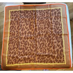 Celine Leopard & Chain Print Scarf 22”